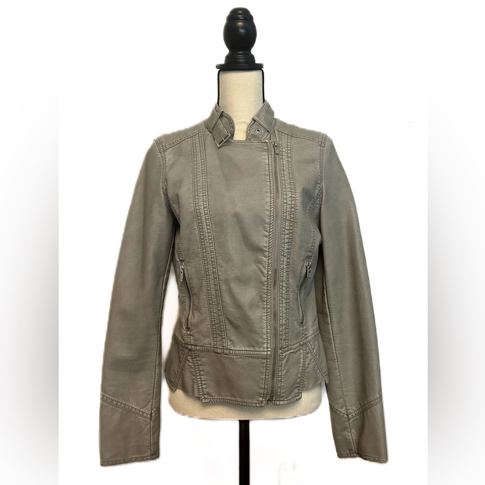 Black Rivet grey leather jacket size medium